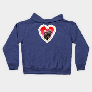 Chocolate Lab Puppies Flower Daisy Heart Kids Hoodie